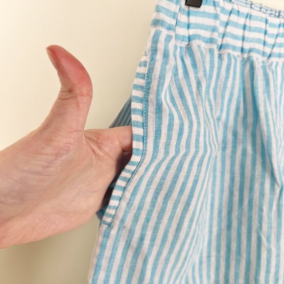 New Linen European High Rise Shorts Casual Summer Elastic Waisted Made In Italy - Picture 7 of 12